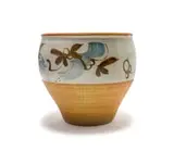Tim Morris, Planter with blue and brown botanical motif