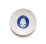 Ruan Hoffmann, Plate with blue fish motif, painted and glazed ceramic