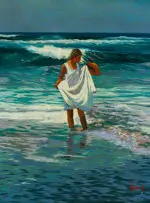 James Mooney, Marianne, oil on card