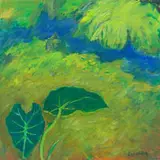 Olivia Scholnick, Elephant Ear Plant, oil on canvas