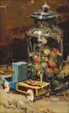 Marbles in a Glass Jar by Adriaan Boshoff, oil on canvas laid down on board, sold Dec 2024
