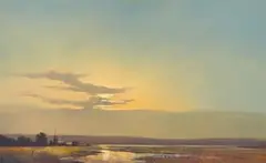 Ignatius Marx, Moonlit Vlei, oil on canvas