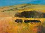 Errol Boyley, Landscape With Cattle, oil on board