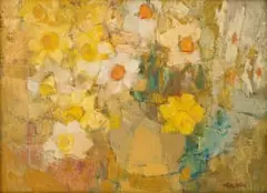 Frank Spears, Daffodils Narcissus, oil on canvas laid down on board