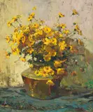 Still Life with Flowers by Adriaan Boshoff, oil on canvas laid down on board, offered Dec 2024