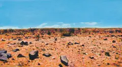 Karoo Landscape by Walter Meyer, oil on canvas, sold Dec 2024