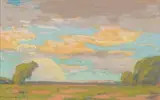 Jacobus Hendrik Pierneef, Landscape with Trees, chalk pastel on paper