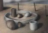 John (Jfc) Clarke, Ternary Still Life, pastel on paper