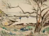 Maud Sumner, Gaansbaai, watercolour and charcoal on paper