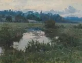 Robert Gwelo Goodman, Grassy Landscape with Pond