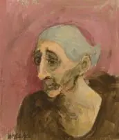 Marjorie Wallace, Portrait of an Elderly Woman, watercolour on card