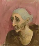 Marjorie Wallace, Portrait of an Elderly Woman, watercolour on card