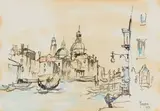 Gregoire Boonzaier, Venetian Scene with Grand Canal, watercolour on paper
