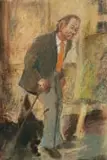 Alexander Rose-Innes, Portrait of an Old Man, oil pastel on paper
