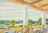 Herbert Wood MacKinney, Johannesburg Club, watercolour on artist's board