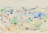 Walter Battiss, Byblos, watercolour on card