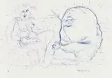 Braam Kruger, Nude with Dog Painting Large Head