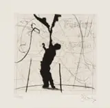 William Kentridge, Figure, drypoint on Somerset Velvet, Soft White, 300gsm paper in a Linen covered jacket