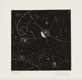 William Kentridge, Constellation, aquatint and drypoint on Somerset Velvet, Soft White, 300gsm paper in a Linen covered jacket
