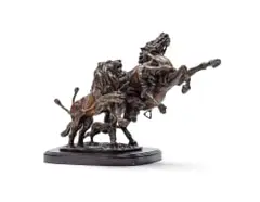 Robert (Bobby) Lawrence, Game Ranger, bronze with a brown patina, on a wooden base