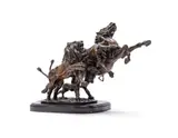 Robert (Bobby) Lawrence, Game Ranger, bronze with a brown patina, on a wooden base