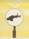 Giuseppe Cattaneo, Bird in Magnifying Glass, lithograph on paper