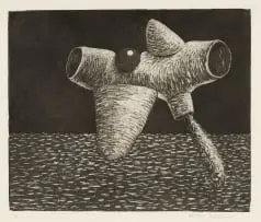 Abstract Form by Anton Karstel, etching on paper, offered Dec 2024