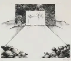 John (Jfc) Clarke, Drive-In Series XII, intaglio etching on paper