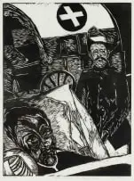 Elza Botha, Kryger Januarie 1902 Graaf-Reinet, linocut on paper