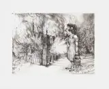 Diane Victor, Burning Day, etching on paper