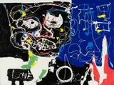 Stompie Selibe, Untitled (Love), acrylic on paper