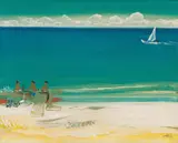Comoros Beach by Walter Battiss, oil on canvas, sold Nov 2024