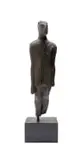 Deborah Bell, Fragment, 2015, bronze with a brown patina, on a painted steel base, accompanied by a cement plinth