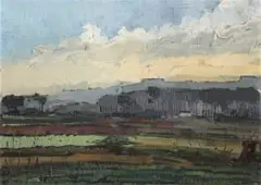 Fields and Trees, Claremont by Pieter Wenning, oil on canvas, sold Nov 2024