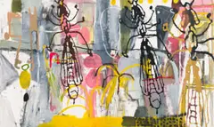 Untitled (Wasps) by Walter Meyer, acrylic on canvas, offered Nov 2024