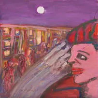 David Koloane, Portrait at Night, oil on canvas
