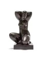 Kneeling Nude by Florian Wozniak, bronze with a black patina, sold Nov 2024