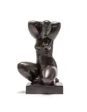 Florian Wozniak, Kneeling Nude, bronze with a black patina
