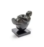 Florian Wozniak, Reclining Male Nude, bronze with a black patina on a granite base