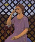 Kevin Roberts, Lady with Trellis and Weavers