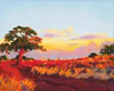 Walter Meyer, Deep in the Kalahari, oil on canvas