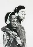 Nelson Makamo, Two Brothers, charcoal and pastel on paper