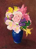 Walter Meyer, Flowers in a Vase, oil on canvas