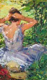 Seated Woman by Adriaan Boshoff, oil on canvas laid down on board, sold Nov 2024