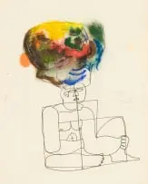 Robert Hodgins, Brain Storm, pen and pastel on paper