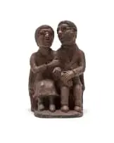 Two Figures by Noria Mabasa, bronze with a brown patina, sold Nov 2024