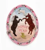 Michaela Younge, Horse Play & Good Tails, 2023, merino wool on felt