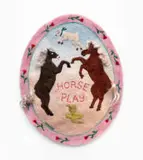 Michaela Younge, Horse Play & Good Tails, 2023, merino wool on felt