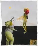 Oku Ninã 1 (Shine) by Teresa Kutala Firmino, mixed media on canvas, sold Nov 2024