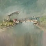 Sidney Nolan, Thames, oil on board